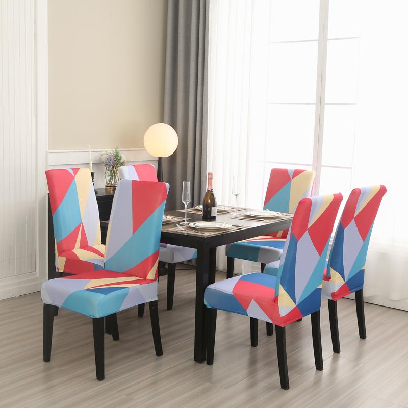 1PC Geometrische Stuhlhusse Elastischer Sitzschutz Stuhlhussen für Esszimmer Küche Hotel Wohnzimmer Hochzeitsbankett