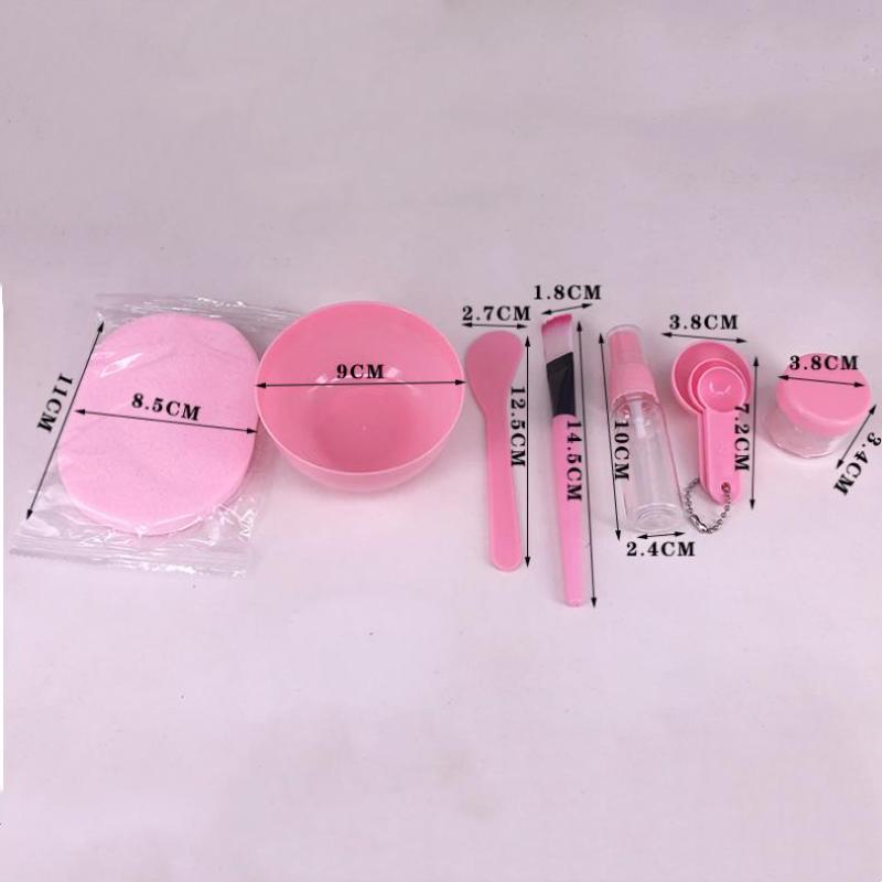 9Pcs/Set Cosmetic Tools Palstic Mask Bowl Stick Brush Measuring Spoon Face Puff Bubble Bottle Spray Bottle Face Skin Care Tools