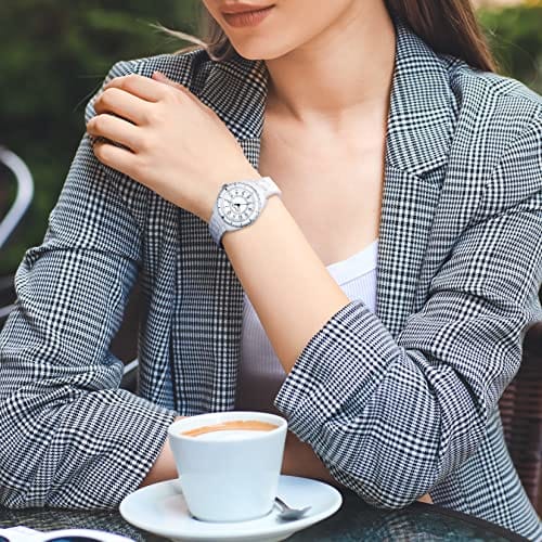 Coach Watch PRESTON Black Dial Quartz Daily Waterproof Mineral Glass 33mm Ceramic 14503462 Women's White