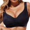 Plus Size Deep V Seamless Wire-Free Bra: C-F Cup, Large Bust Minimizer with Anti-Sagging Side Support