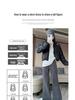 Women's Fleece-Lined Micro-Flared Grey Tall Sports Yoga Pants - 2024 Autumn/Winter Collection