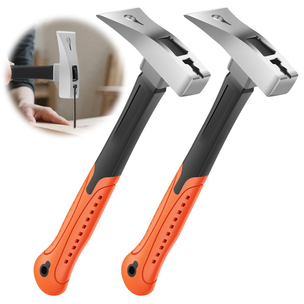 2Pcs 3 In 1 Pry Bar Hammer Multi-functional Unique Hammer 13" Pry Bar with Nail Puller Crowbar Hammers for Woodworking Hand Tool