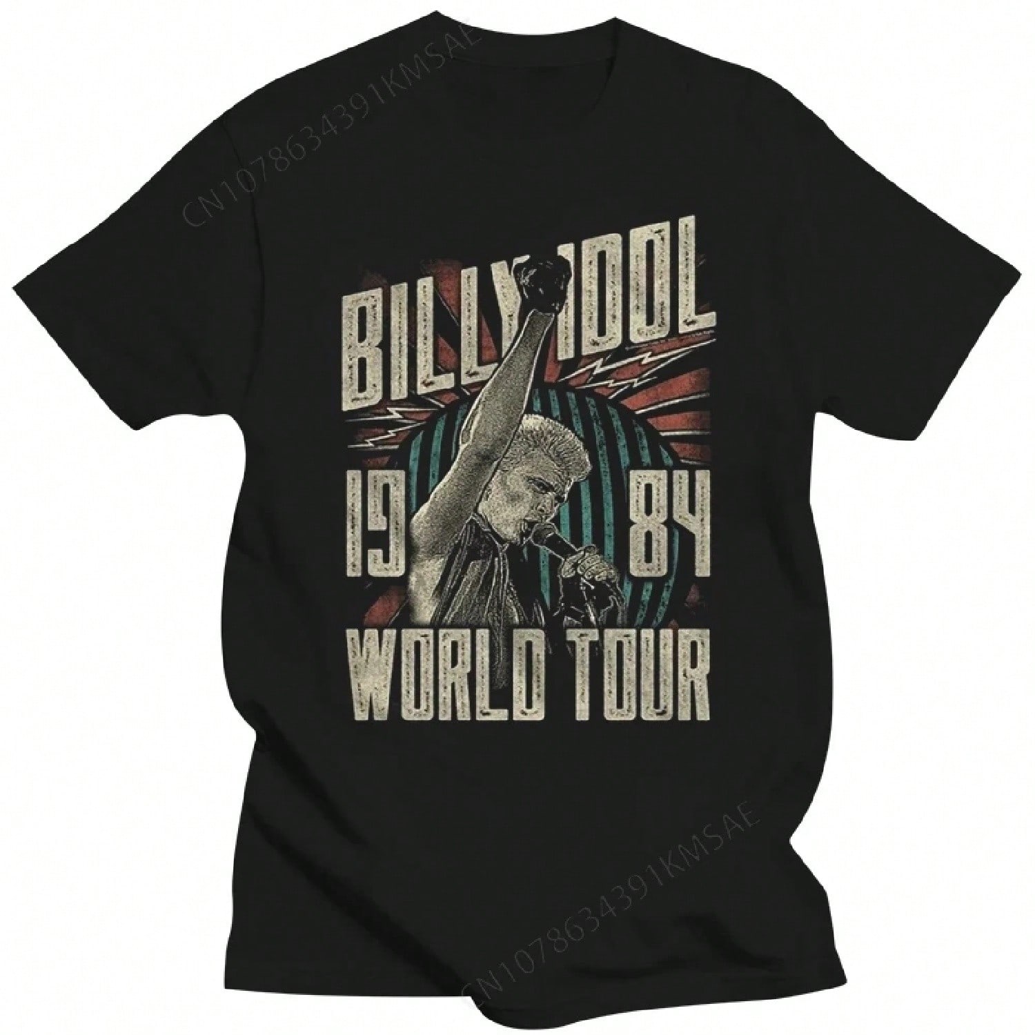 Billy Idol Fist Up Black T Shirt S разноцветный