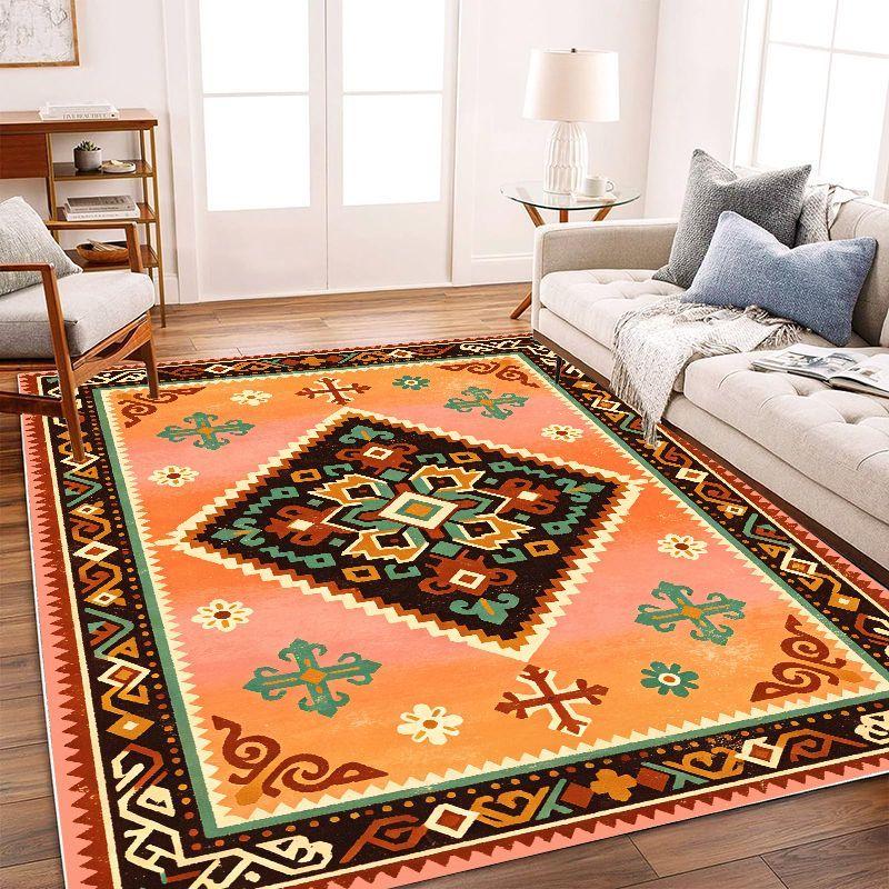 Southwest Aztec Tribe Geometric Carpet Soft Anti Slip Washable Floor Mat Living Room Bedroom Study Ethnic Style Home Decor