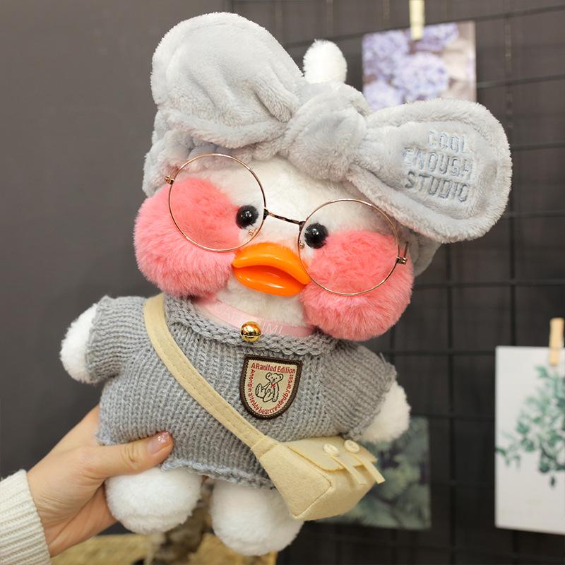White Influencer Hyaluronic Acid Little Yellow Duck Plush Toy Hand Warmer Pillow Doll Birthday Gift