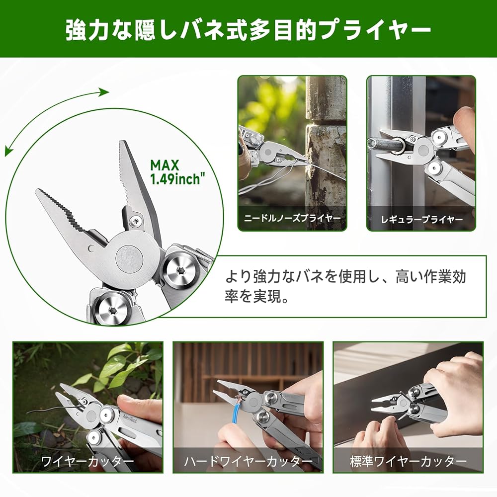 NexTool Flagship Max 14-in-1 Multi-Tool Pliers with Pocket Knife, Safety Lock, Scissors, EDC Camping Tool