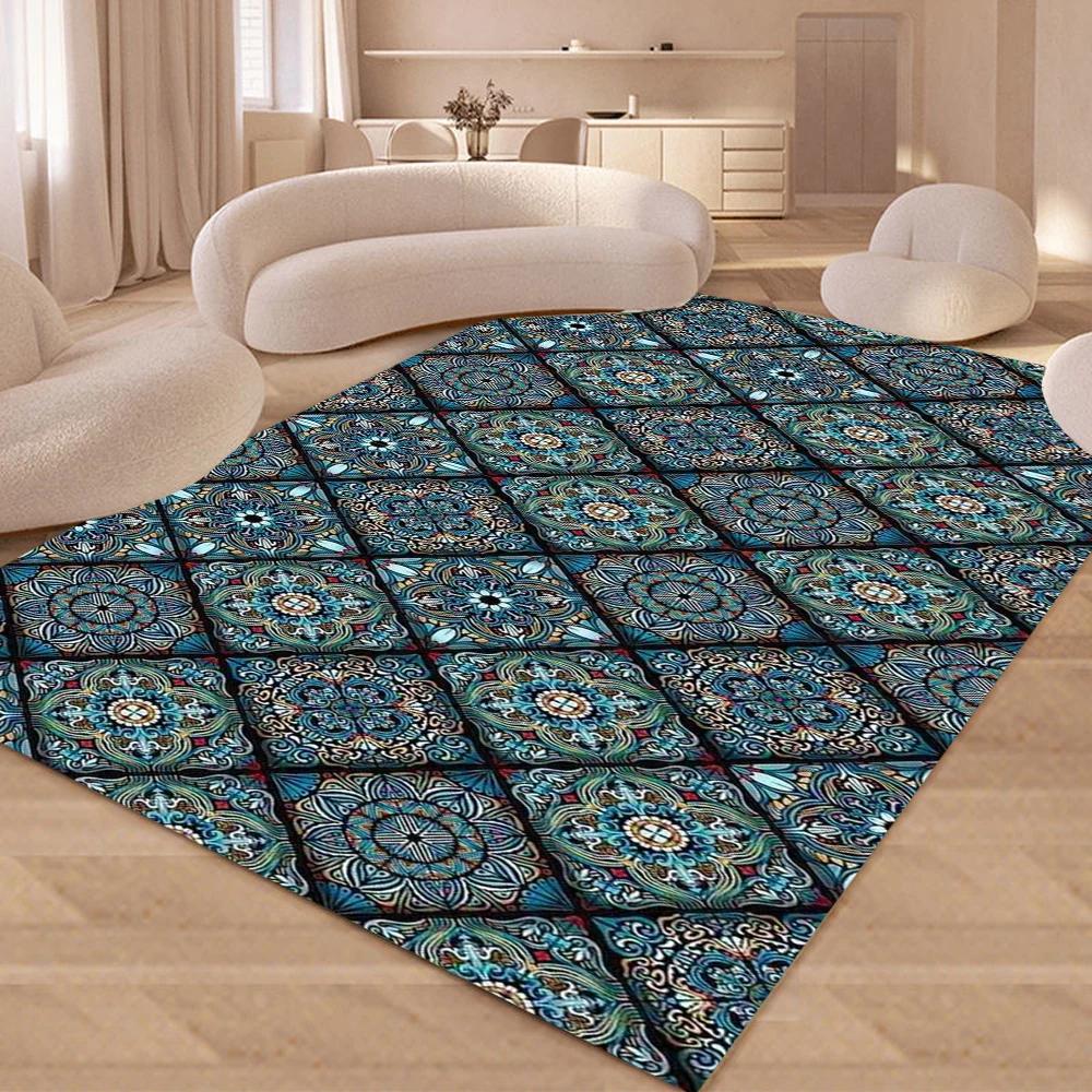  Disney Nordic Moroccan Retro Ethnic Style Patchwork Pattern Square Carpet Bedroom and Living Room Indoor Use Decoration