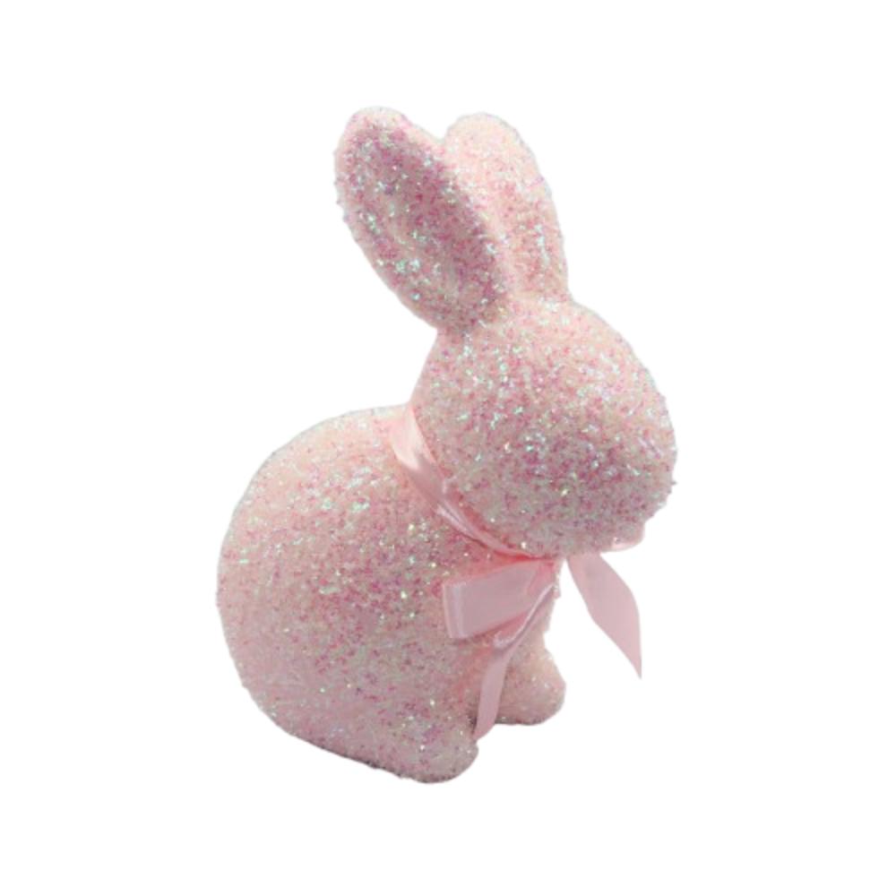 Simulation Bunny Rabbit Easter Figurine Handmade Cartoon Bunny Figurine  Easter Party розовый