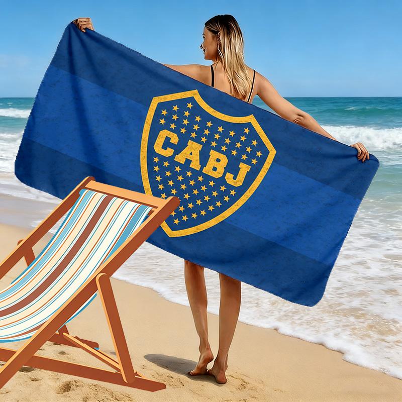 Club Atletico Boca Juniors Print Beach Towel, Large Soft Quick Dry Towel for Beach Camping Swimming