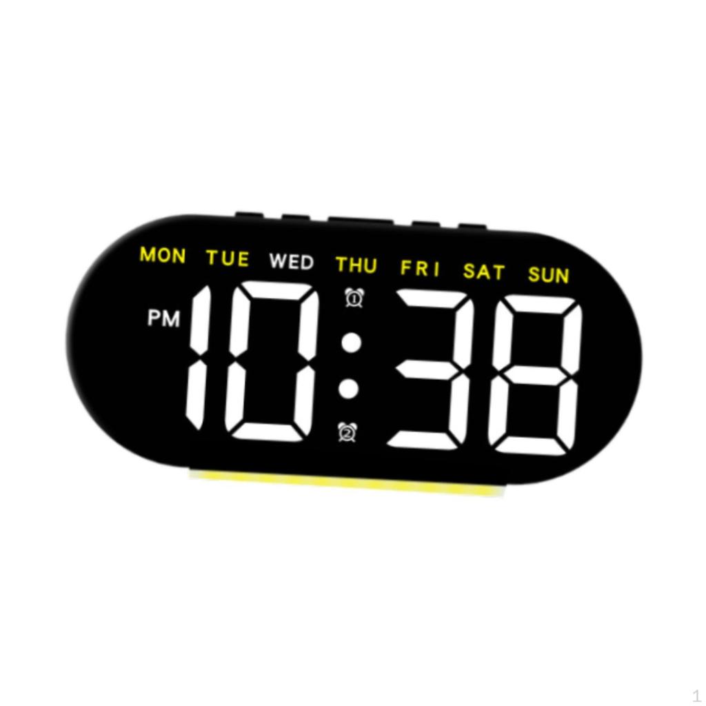 Digital Alarm Clock with LED Display, Date And Week Functionality, Adjustable Brightness for Bedroom
