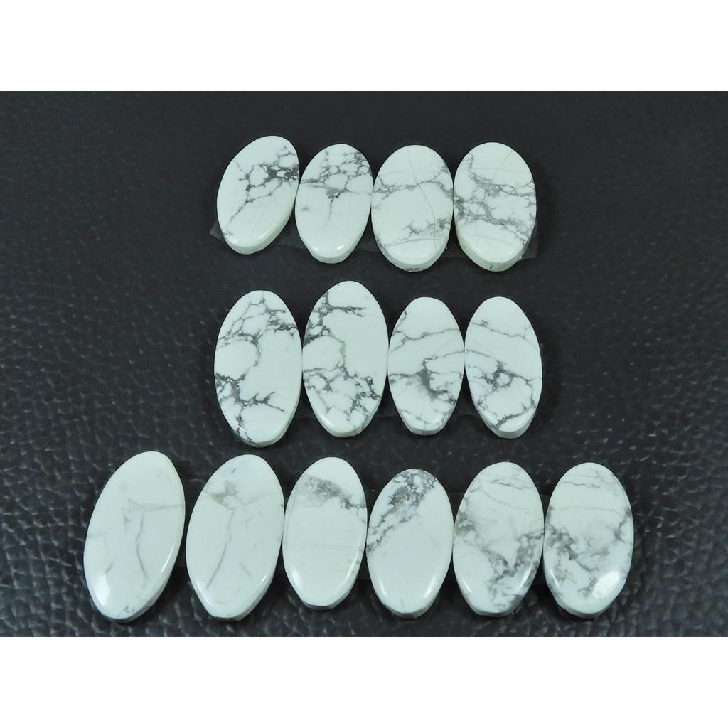 143Cts. Natural Howlite Matche Pair Oval Cabochon Loose Gemstone 07 Pair Lot C-3357