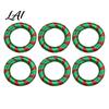 Holiday Table Decor Christmas Red Green Striped Napkin Rings Handwoven Fabric Holder Festive Dining Accessories for Setting Party Dinners And Hotel