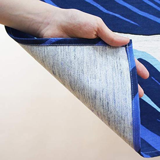 Noren Workshop Hokusai Great Wave off Kanagawa Japanese Tapestry Curtain 85cm x 150cm White Ukiyo-e Mohair Room Divider Made in Japan