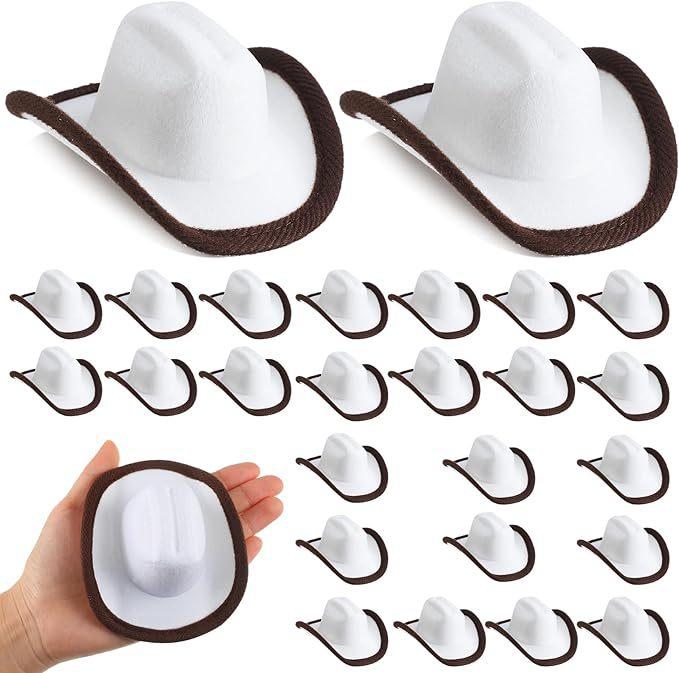 10Cm wine bottle cap white non-woven brown hemming wine bottle cowboy hat party decoration white cowboy