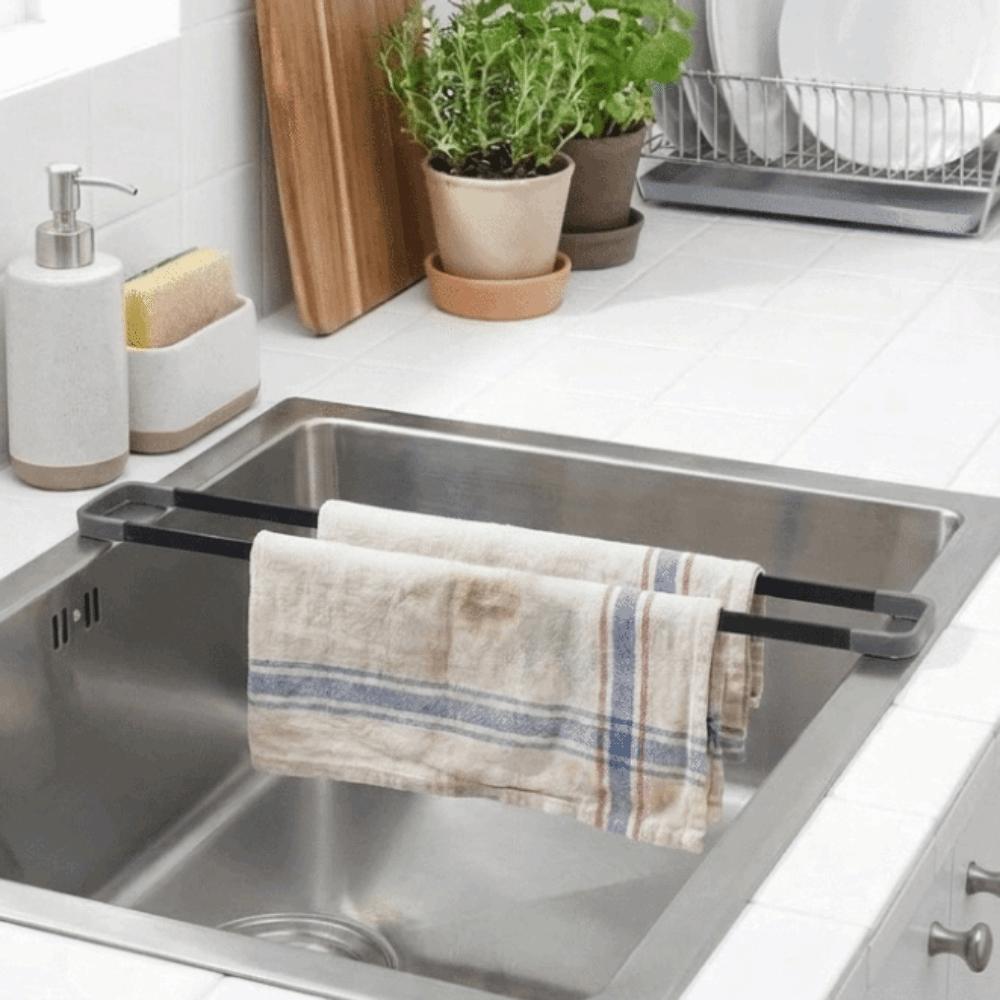 Space Saving Sink Organizer Metal Dish Drying Rack Sponge Holder Sink Rack Kitchen