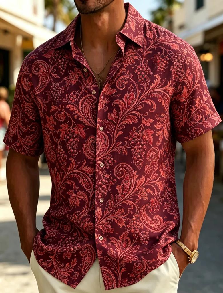 Summer Essential! Paisley Print Short Sleeve Shirt, Stylish Casual Wear