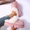 Fashion Fashion Platform Fluffy Slippers Women Indoor Thick Sole Non Slip Plush House Shoes Woman Autumn Winter Warm Faux Fur Slippers