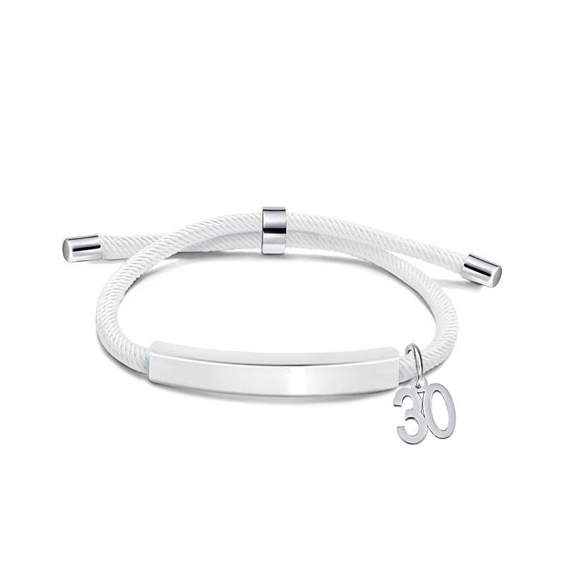 Multi-color Engravable Stainless Steel Bracelet with Number 16 Charm