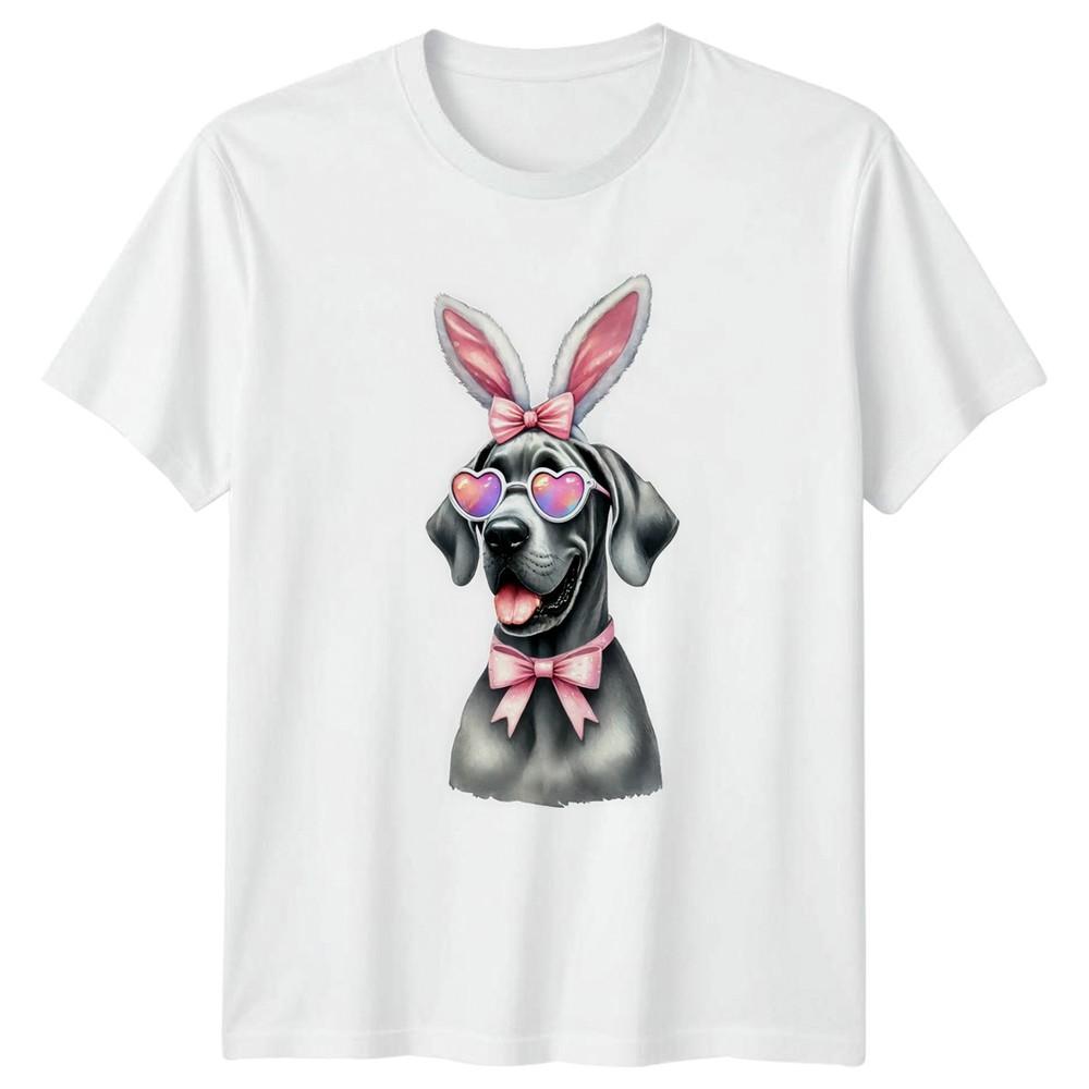 Happy Easter Great Dane Dog With Unisexs TShirt Bunny Ears Dog Pet Easter S