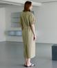 Ollibeudeollibeu Turn-Up Sleeve Shirt-Style Pintuck Dress Ow6Mo5410