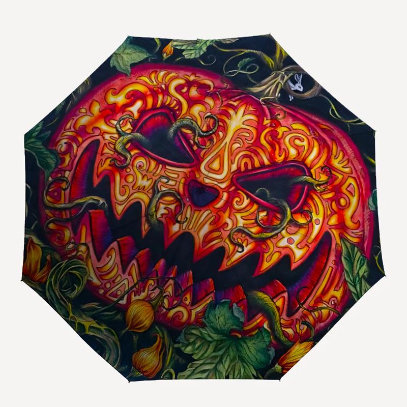 

1PC Pumpkin, Halloween Decorations Automatic Open/close, All-Season Portable Folding Umbrella for Women & Men yy250919203