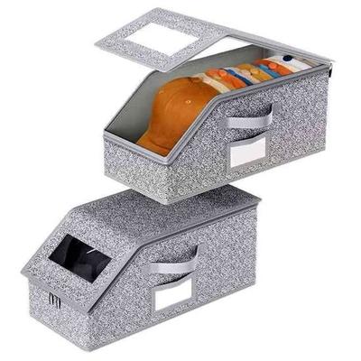 Boîte de rangement pour chapeaux 1/2 pièces Organiseur de casquettes de baseball avec fenêtre transparente Fermeture éclair Boîte porte-chapeaux empilable anti-poussière