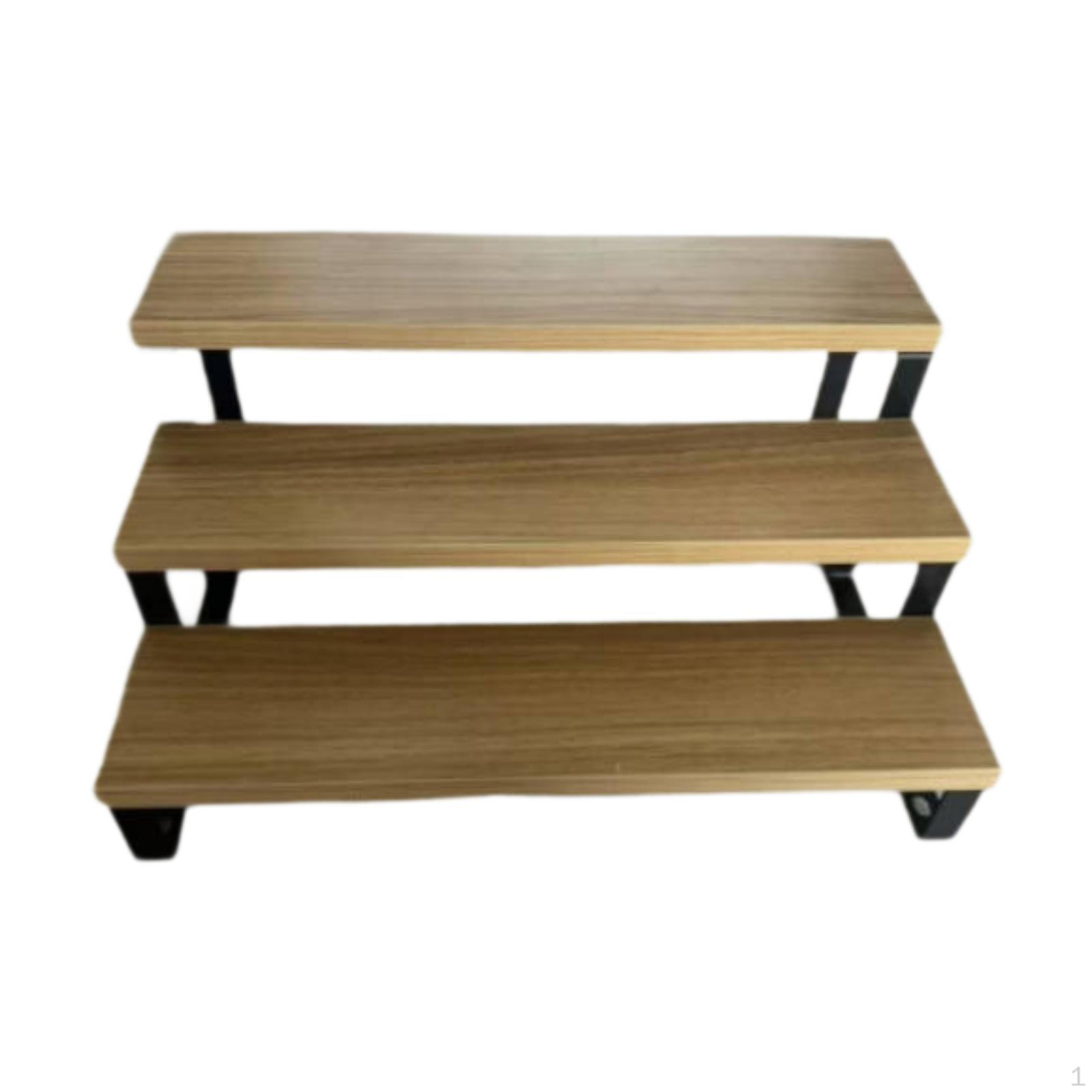 

3 Tier Wooden Doll Display Stand, Decorative Cupcake Ideal for Cafe Or Living Room коричневый