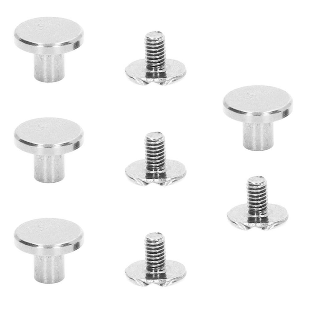 100 Sets Metal Chicago Binding Screws Electroplated Brass Arc Surface Round Flat Head Leather DIY Rivets Screws 9x5mm