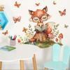 Cartoon Fox Reading Children's Room Kindergarten Wall Beautification Wall Stickers Self-adhesive