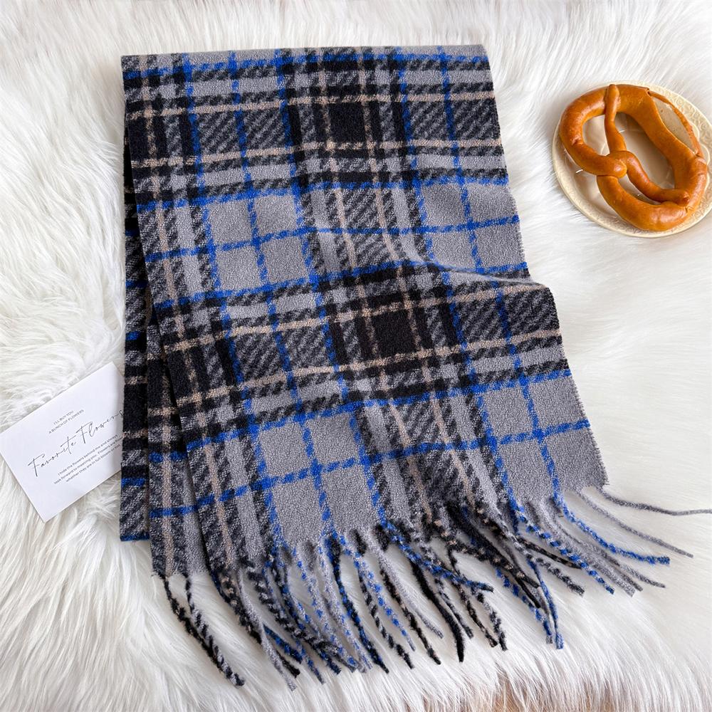 Scarf Women's Winter With Classic Plaid Thicken Student Long Shawl Lovers Neck Thicken Warm Neckerchief Bufanda Tassel