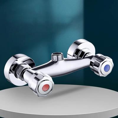 Brass Double Switch Shower Faucet Hot and Cold Control Wall Mounted Valve
