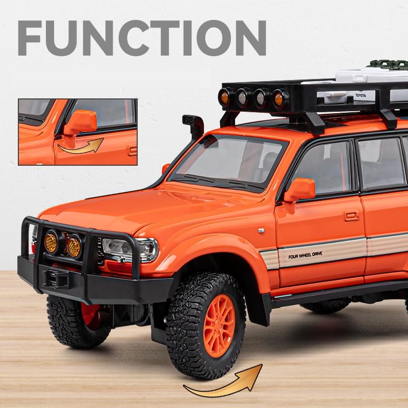 1/24 Toyota Land Cruiser LC80 Advanture Camping SUV Toy Car Diecast Metal Alloy Miniature Model Collection Gift for Boy Children