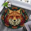 Fox Round Area Rug,Carpet Rug for Living Room Bedroom Sofa Playroom Decor,Non-slip Floor Mat