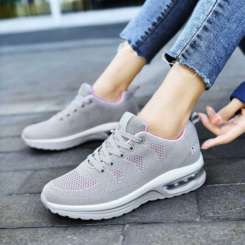 Fashion Woman Sneakers Purple Sports Shoes Knitted Breathable Sneakers for Women Air Cushion Mesh Female Shoes Tennis Casual Shoes