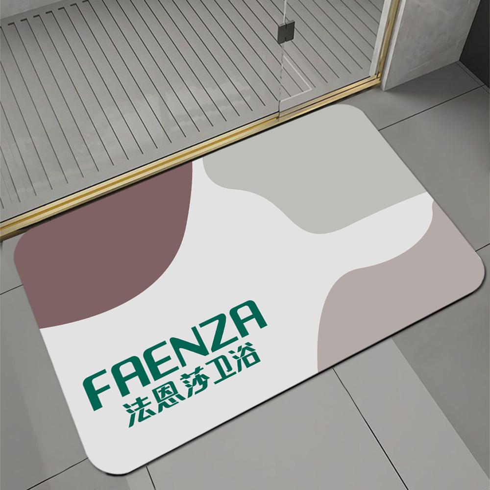 Ceramic Bathroom Gift Floor Mat Doormat Bathroom Absorbent Non-Slip Mat Logo Toilet Carpet Order System