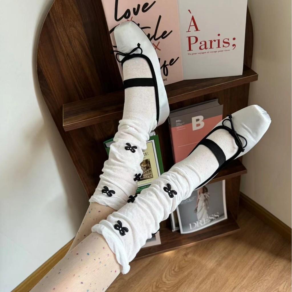 Korean Influencer Style Bowknot Socks For Women Summer Lightweight Cotton Youth Casual Wear