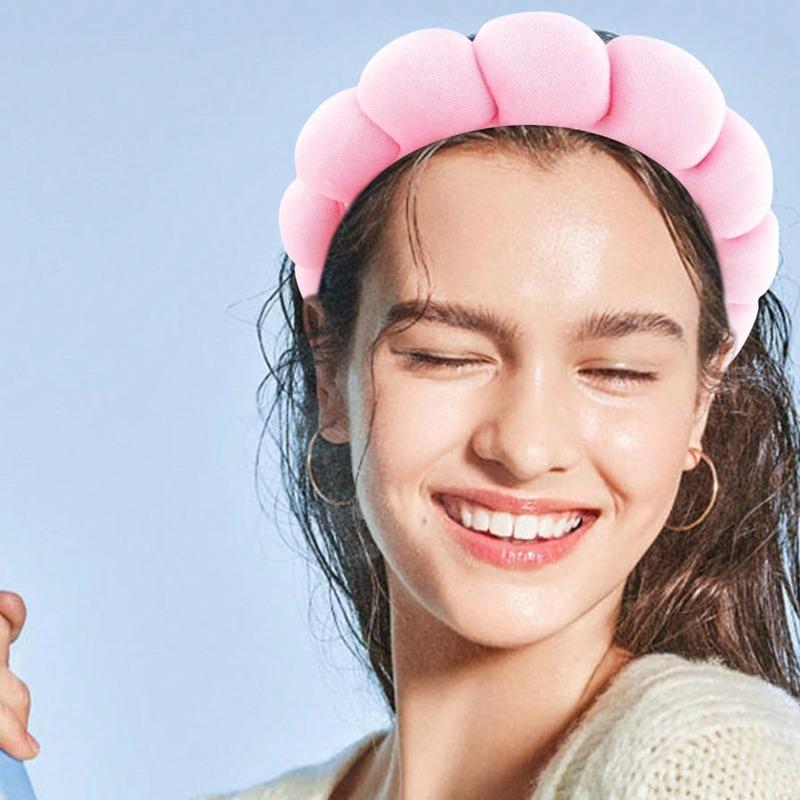 1 Gesichtsband/2 Waschgesichts-Armbänder Make-up Hautpflege Flauschiges rosa Samtband Mädchen Haaraccessoires Set Spa Hautpflege Werkzeuge