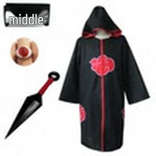 Plášť Akatsuki s červenými mraky - Uchiha Itachi, Sasuke & Čtvrtý Hokage Minato Cosplay Kostým