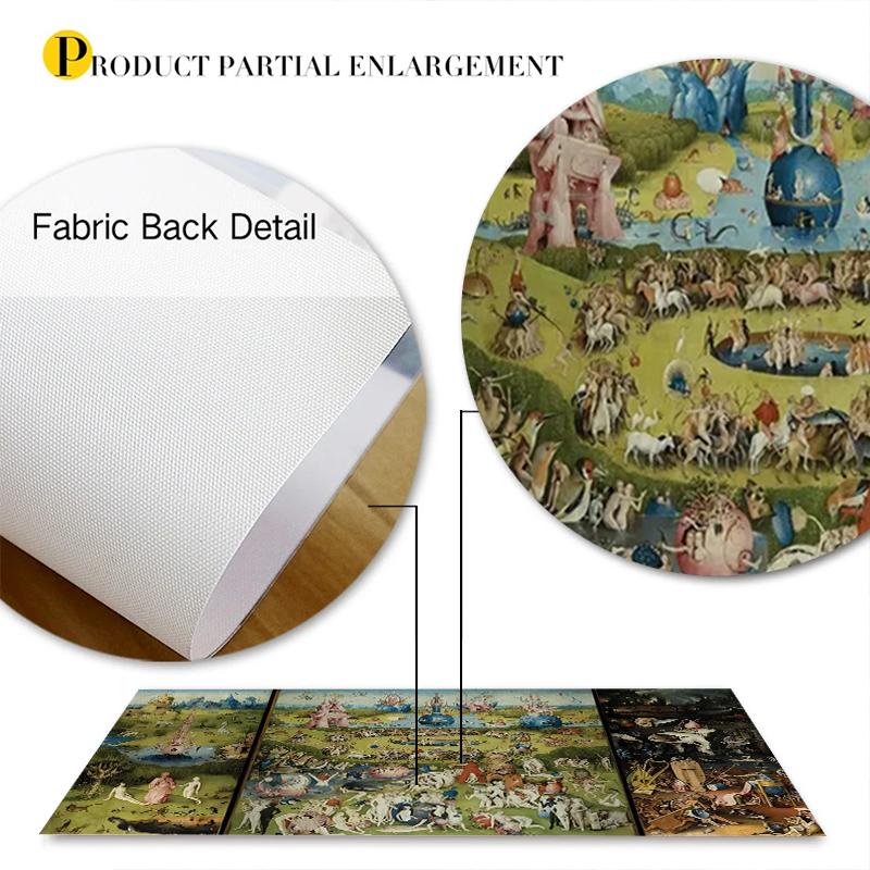 Zahrada pozemských rozkoší Obrazy na plátně Retro tisk Nástěnný obraz do obývacího pokoje a domácí kanceláře Bezrámový