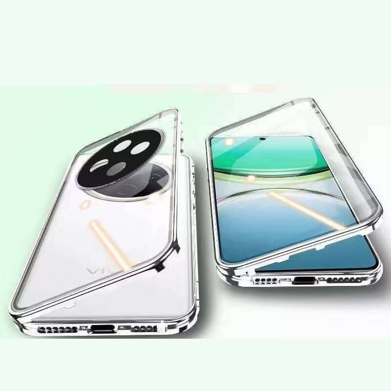 Magnetic Case for Vivo X200 X100 X100S X300 X90 Y500 Pro Ultra with Metal Frame Double Sided Tempered-Glass Full Lens Protection Cover Phone Bumpers