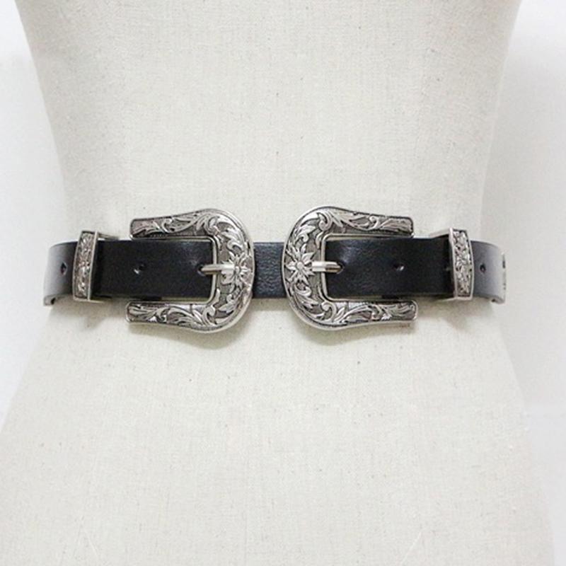 Women Fashion Metal Waistband Waist Style Belt Double Buckle Female Belt Female Style Belt