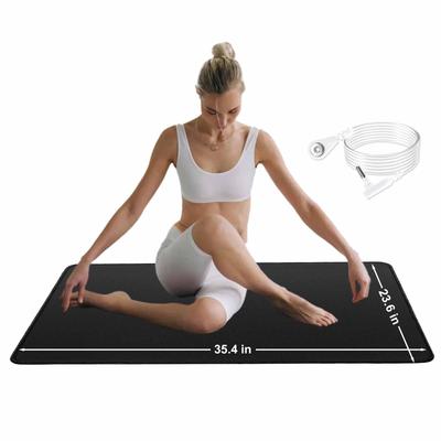 Erdungsmatte 23,6 x 35,4 Zoll mit 15 Fuß Kabel – Universalunterlage, Yogamatte für Fitness, Durchblutung, Betterdung