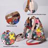 Fashion Women'S Bag Handmade Contrasting Color Leather Block Genuine Leather Women'S Bag Vegetable Basket Dual-Purpose Shoulder Bag Backpack