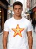 Male Cotton Short Sleeve T Shirt Happy Starfish Ocean Animal Print Loose Crew Neck Trendy Casual Summer Tees For Young Adult Unisex
