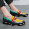 Color match fashion 47 48 large size loafers British small leather shoes trend pointy hair stylist slip-on bean shoes
