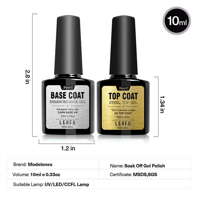 Buy 10ml No Wipe Matte Top Coat Soak Off UV LED Base Coat Nail Art Long