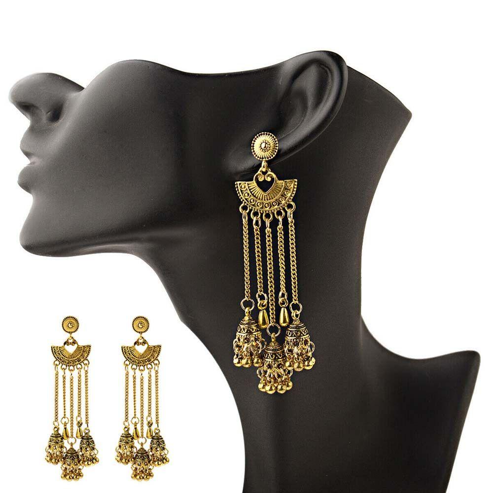 Bells Gypsy Carved Totem Jhumka Gift For Women Jewelry Dangle Earring Drop Earrings Studs Earrings