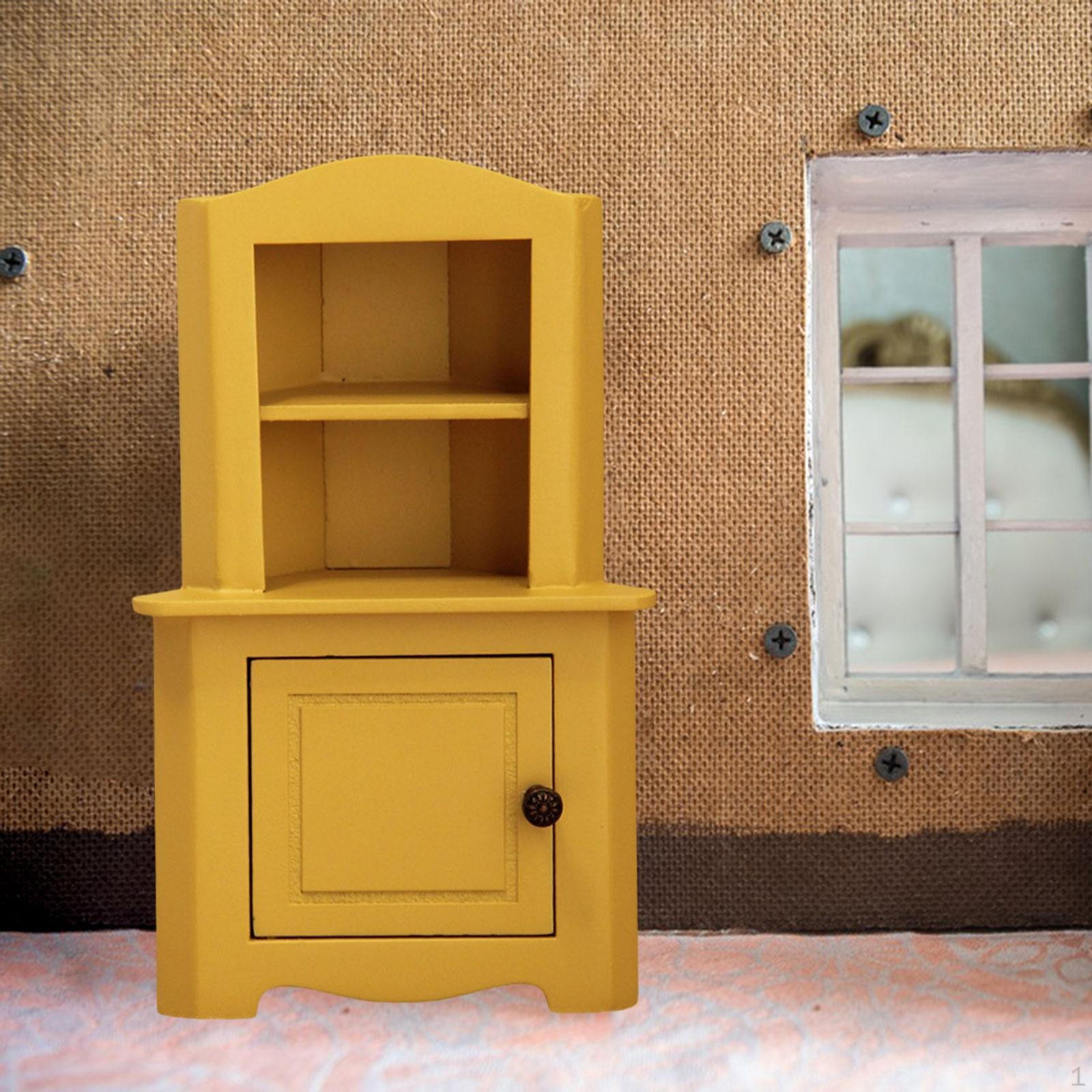 

1/12 кукольный домик витрина кукольные аксессуары украшения имитация игрушки жёлтый