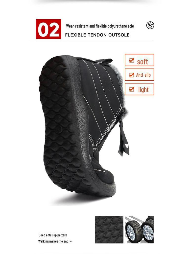 Men's Waterproof Winter Snow Boots with Plush Lining - Warm, Casual, High-Top Hiking Footwear for Outdoor Activities