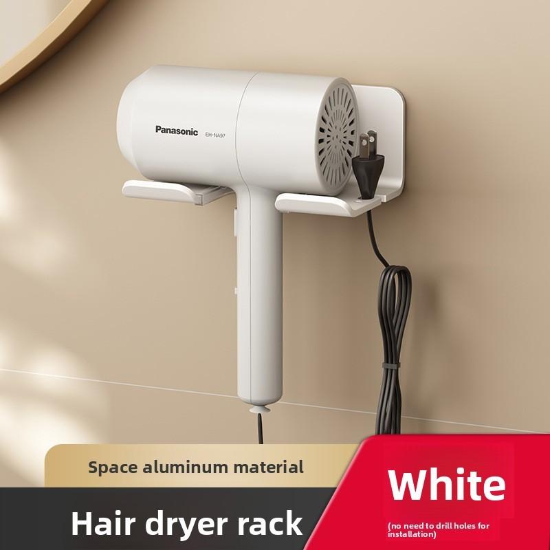 Aluminum Wall Mount Hair Dryer Holder For Bathroom Storage